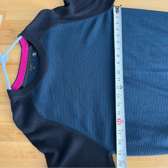 Ted Baker London Striped Raglan Jumper Navy Blue Wool Blend Women’s 4 Sweater - Picture 5 of 10